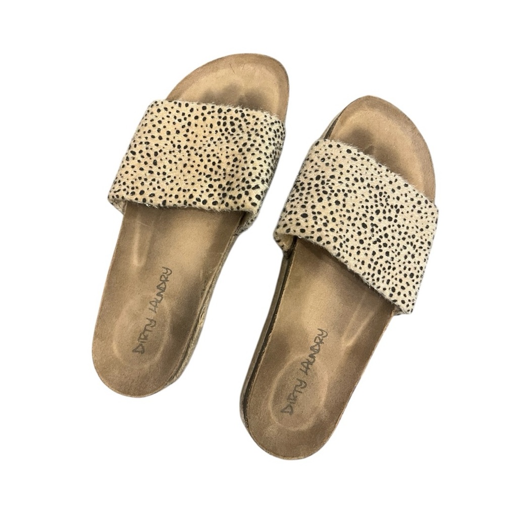 Dirty Laundry Tan Cheetah Print Platform Sandals Size 8